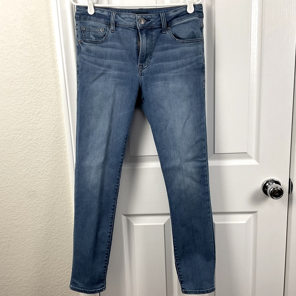 Pre-loved Express Men's Light Washed Skinny Jeans Size 29x30